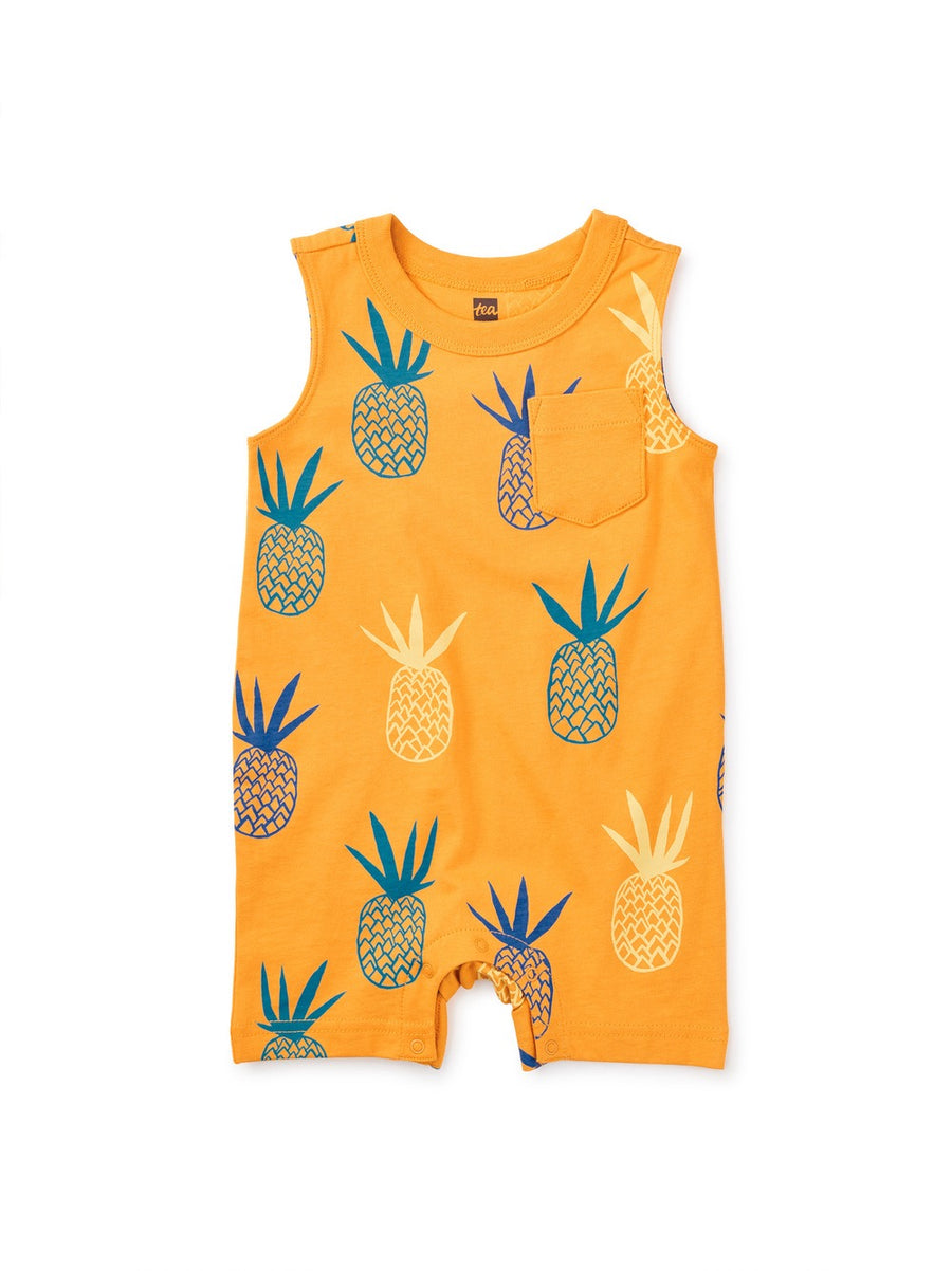 Pineapple Pocket Tank Romper