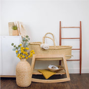 Classic Rocking Moses Bassinet Stand with Brake- Natural