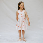 Cherry Print on Blush Racerback Jersey Dress