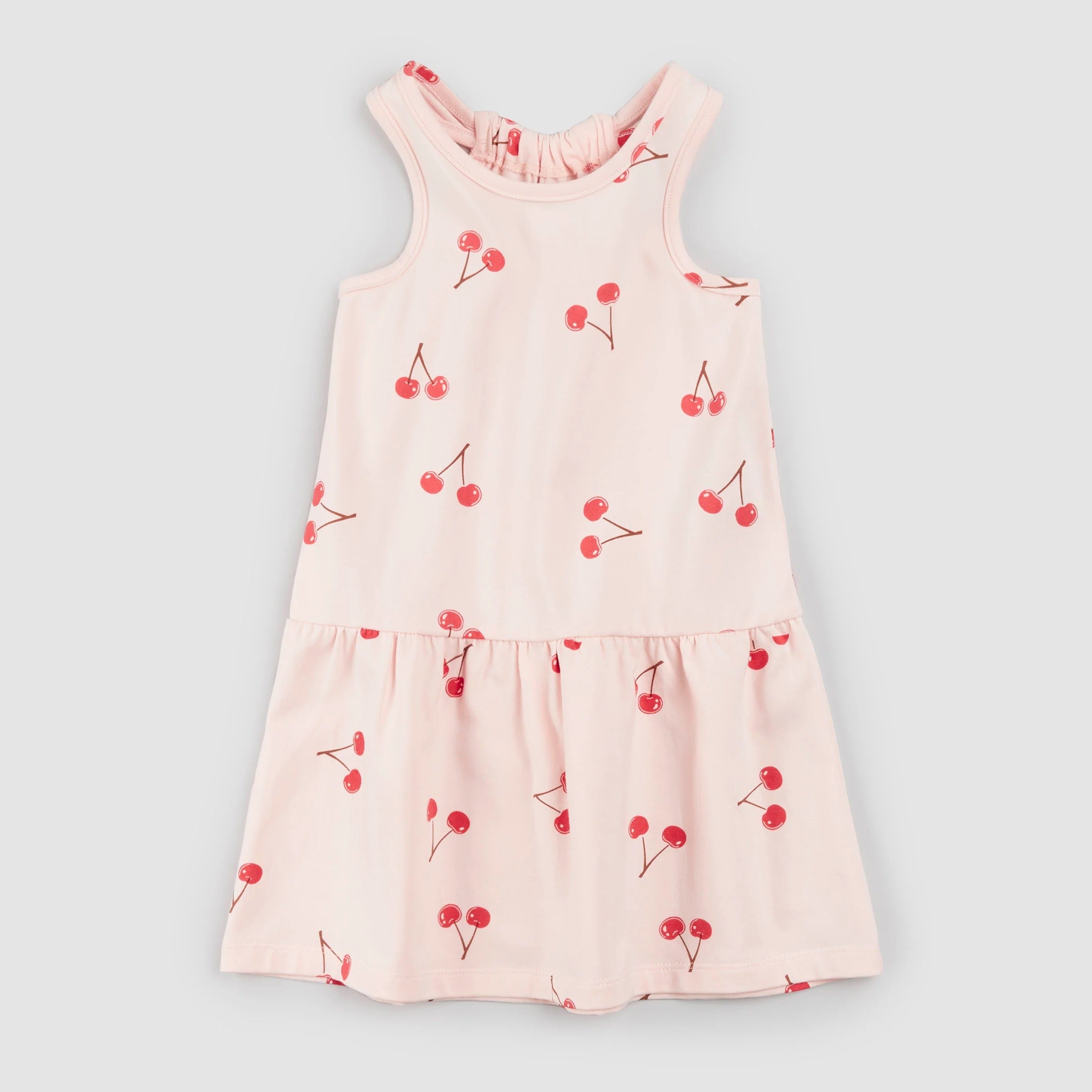 Cherry Print on Blush Racerback Jersey Dress