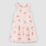 Cherry Print on Blush Racerback Jersey Dress