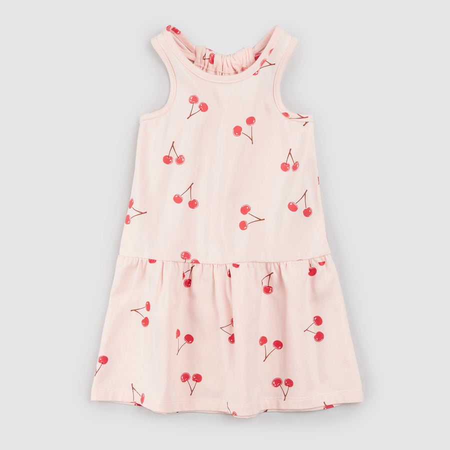 Cherry Print on Blush Racerback Jersey Dress