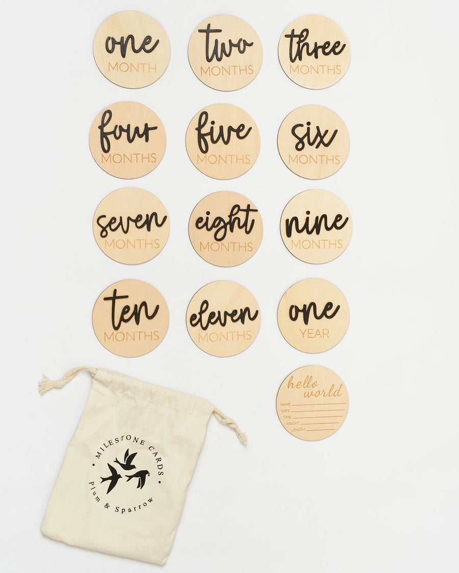 Wonder + Grow Wooden Milestone Cards