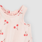 Cherry Print on Blush Racerback Jersey Dress