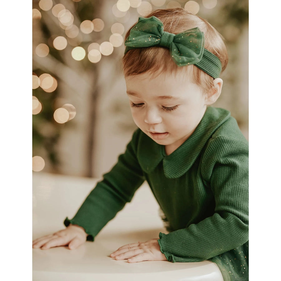 Pine Green Three Pieces Ribbed Dress