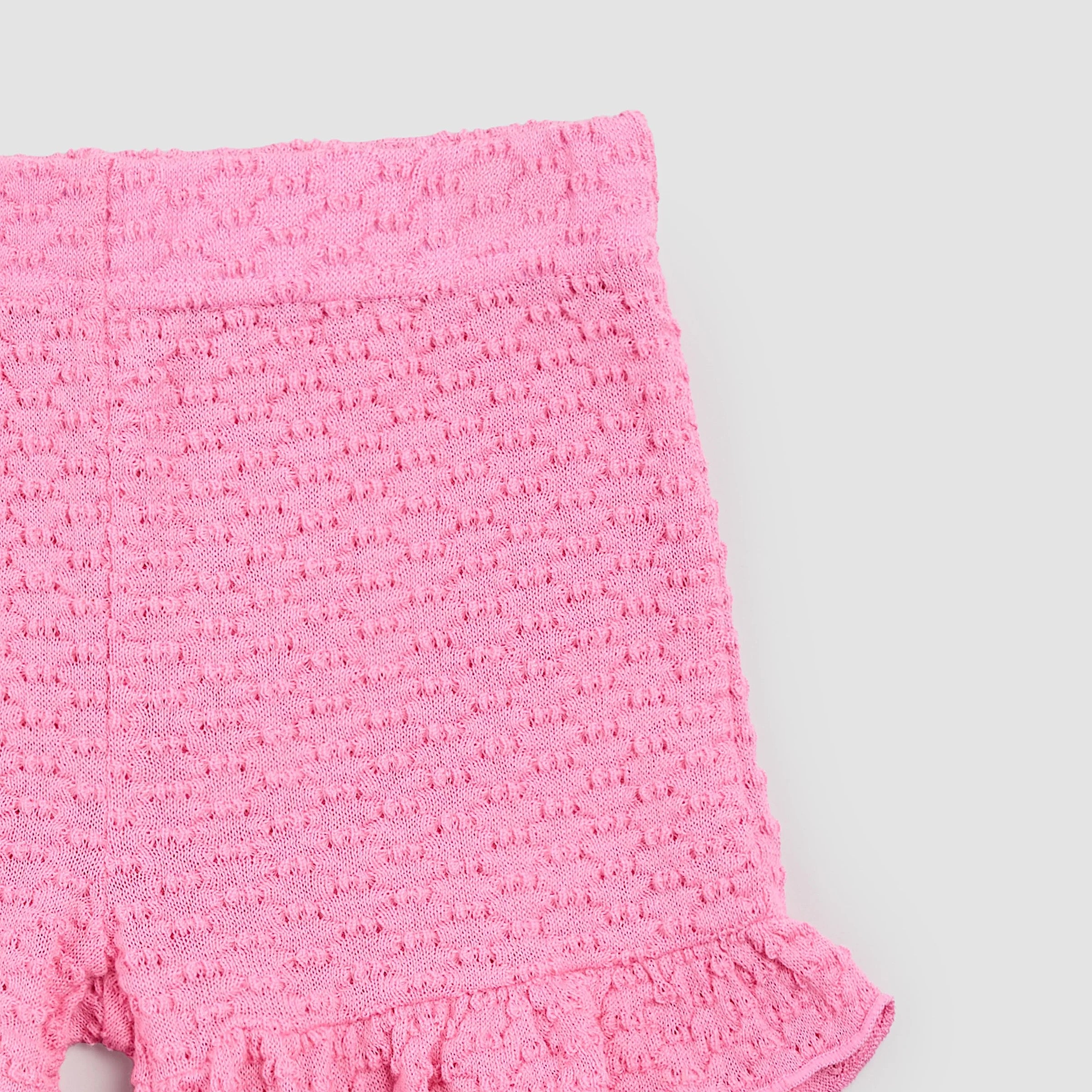 Magenta Ruffled Shorts