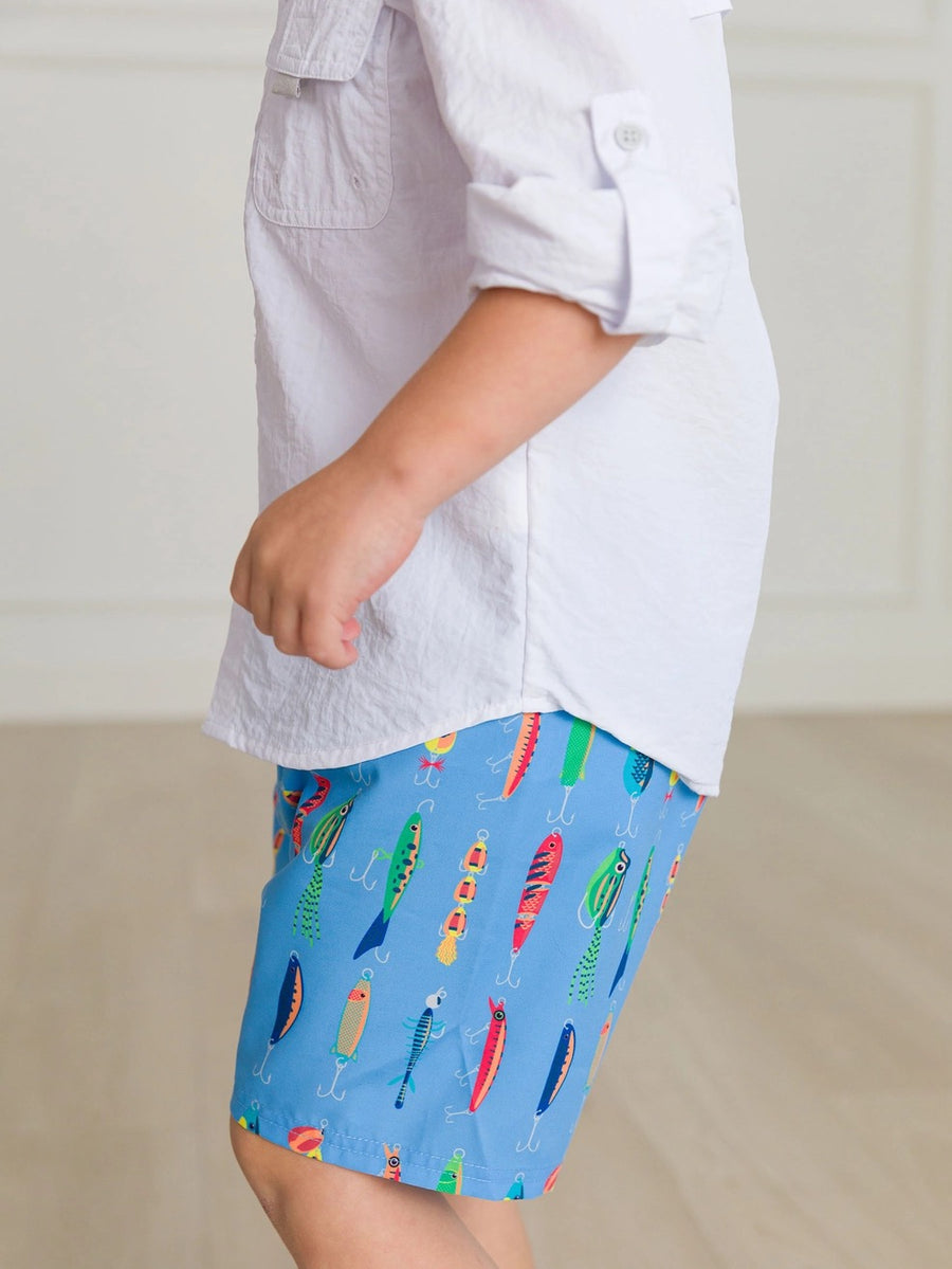 Boys Gone Fishin Swim Trunks