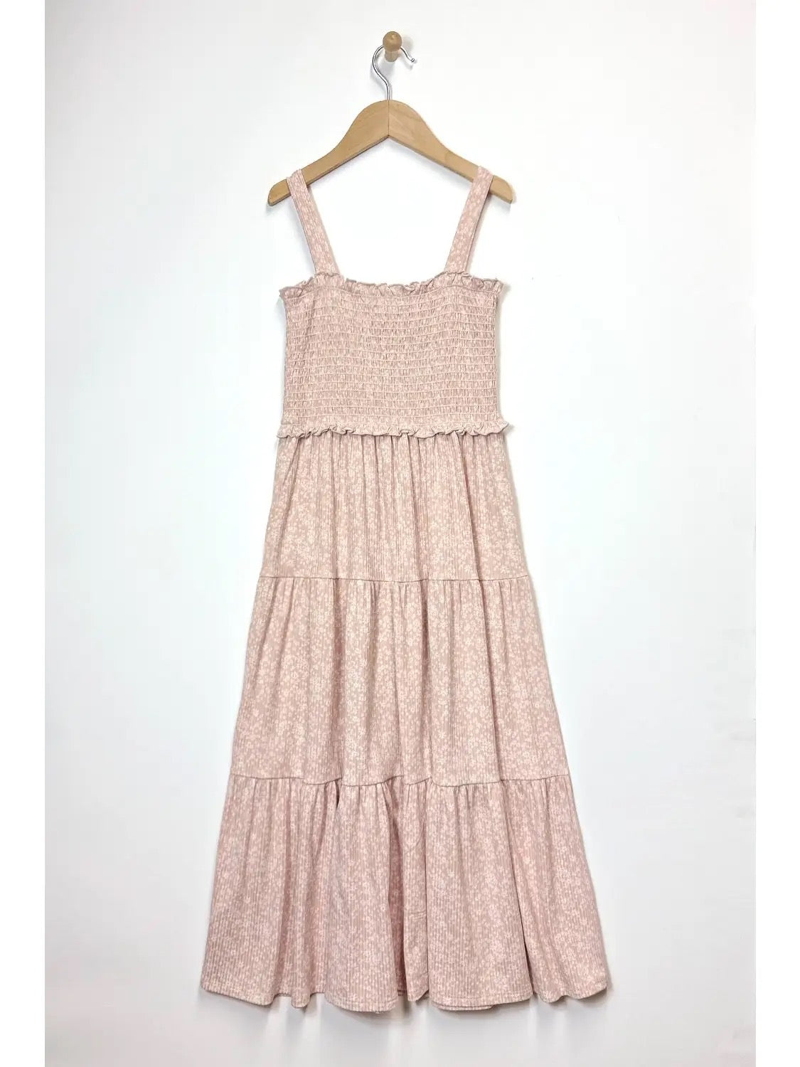 Tween Girls Kids Smocked Tiered Midi Dress
