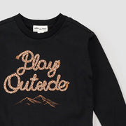 Play Outside Cord Applique Long-Sleeve Top