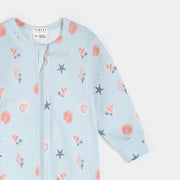 Shells Print on Powder Blue Sleeper