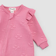 Hibiscus on Magenta Ruffled Playsuit