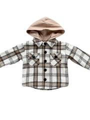 Hooded Shacket - Desert Plaid