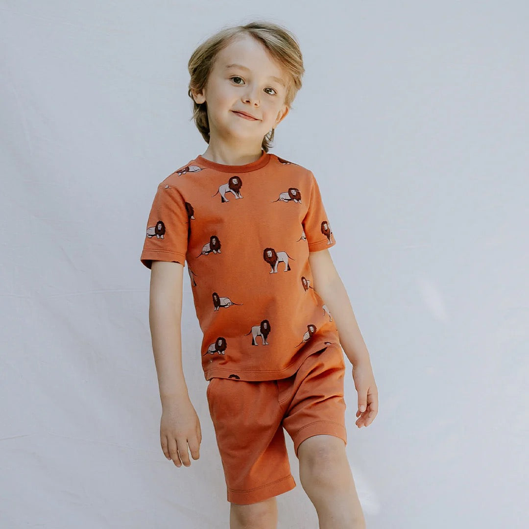 Lion Print on Copper T-Shirt
