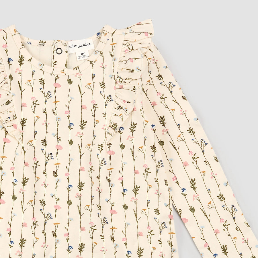 Garden Wall Print on Birch Dress