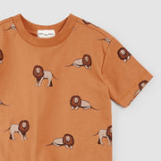 Lion Print on Copper T-Shirt