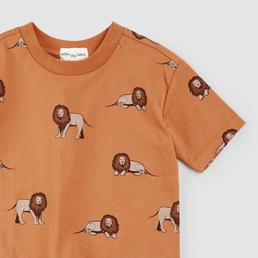 Lion Print on Copper T-Shirt
