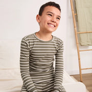 Farm Green Striped Modal Rib PJ Set