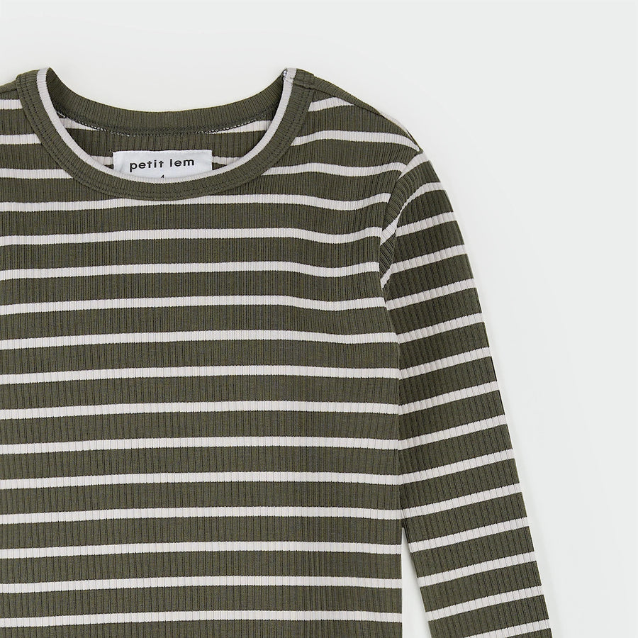 Farm Green Striped Modal Rib PJ Set
