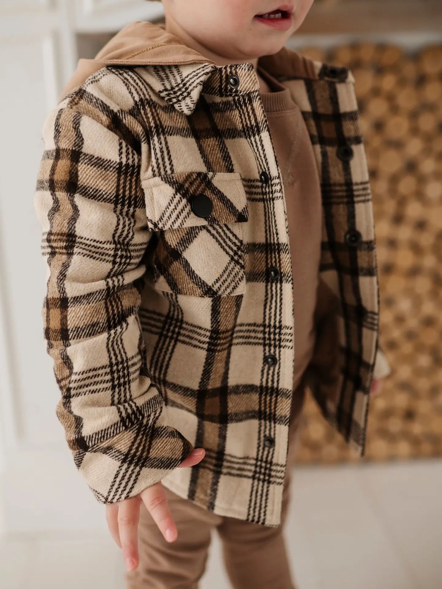 Hooded Shacket - Desert Plaid