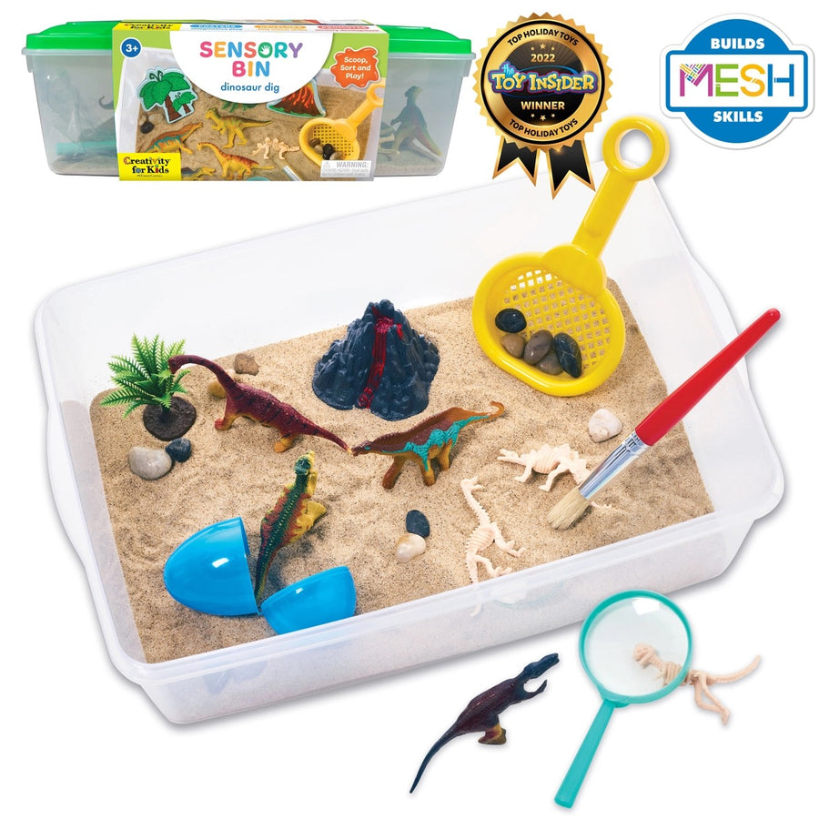 Sensory Bin Dinosaur Dig Activity Bin For Kids