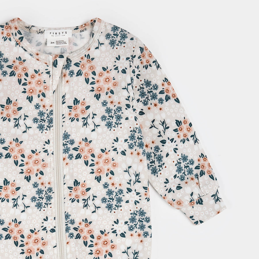 Spring Flowers Print on Creme Sleeper