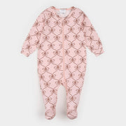 Lasso Bow Print on Rose LunaKnit Sleeper