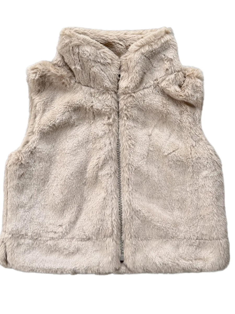 Fur Vest-Beige