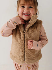 Fur Vest-Beige