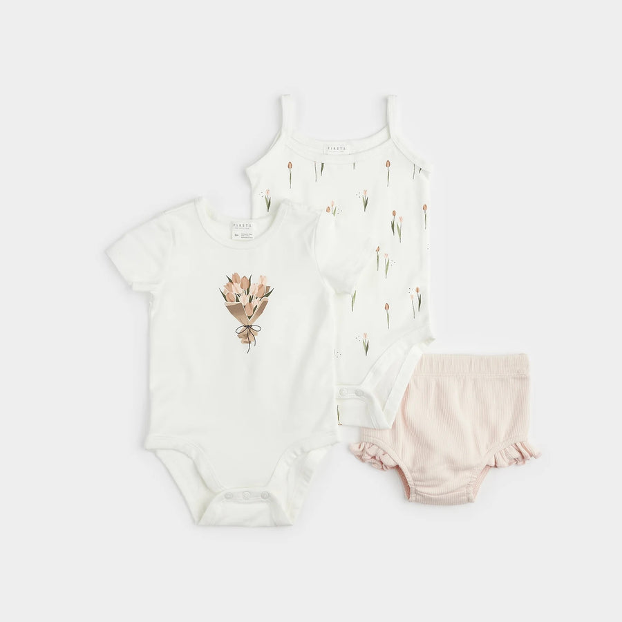 Baby 3pc Set: 2 Onesies + Shorts