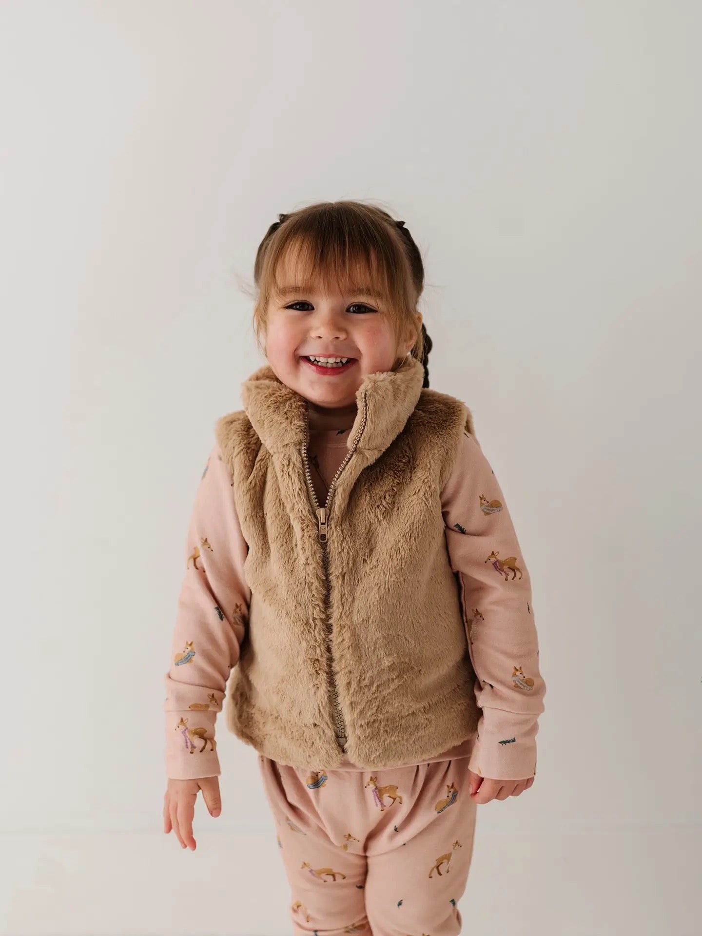 Fur Vest-Beige