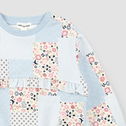 Floral Patchwork Print on Celestial Sweatshirt