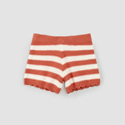 Apricot & Birch Striped Crochet Shorts