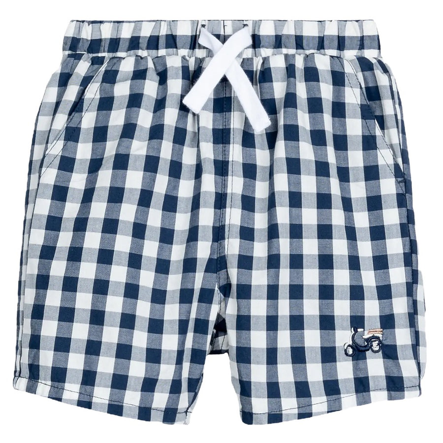 Navy Plaid Shorts