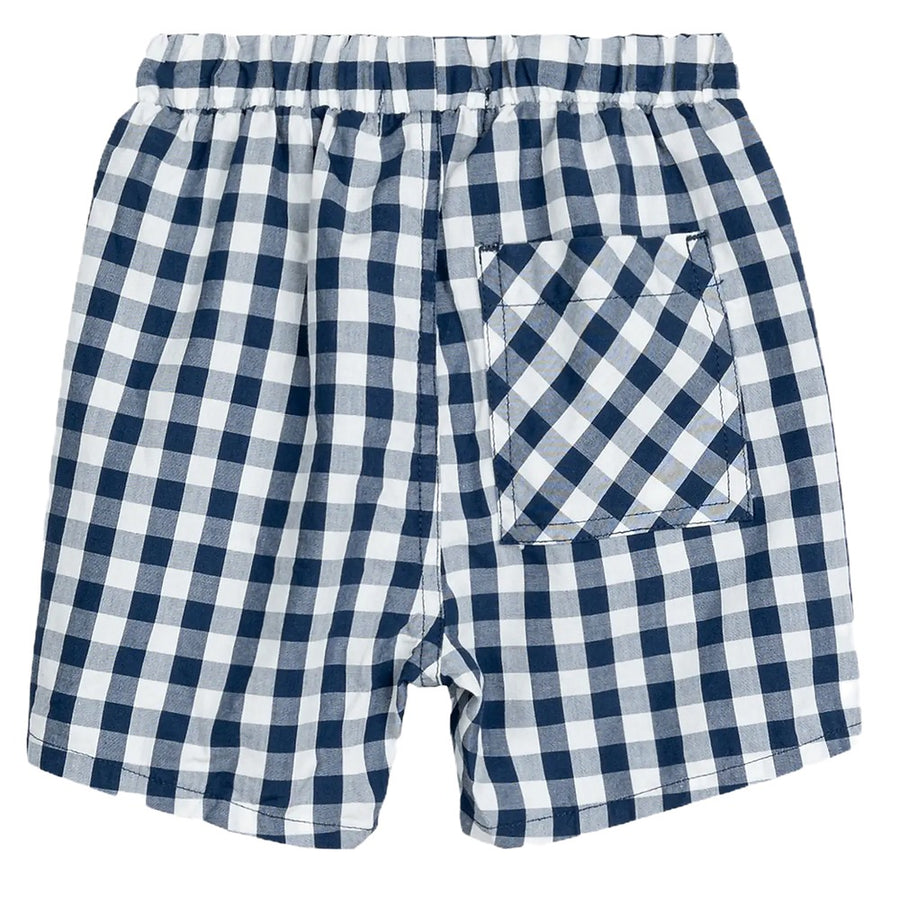 Navy Plaid Shorts