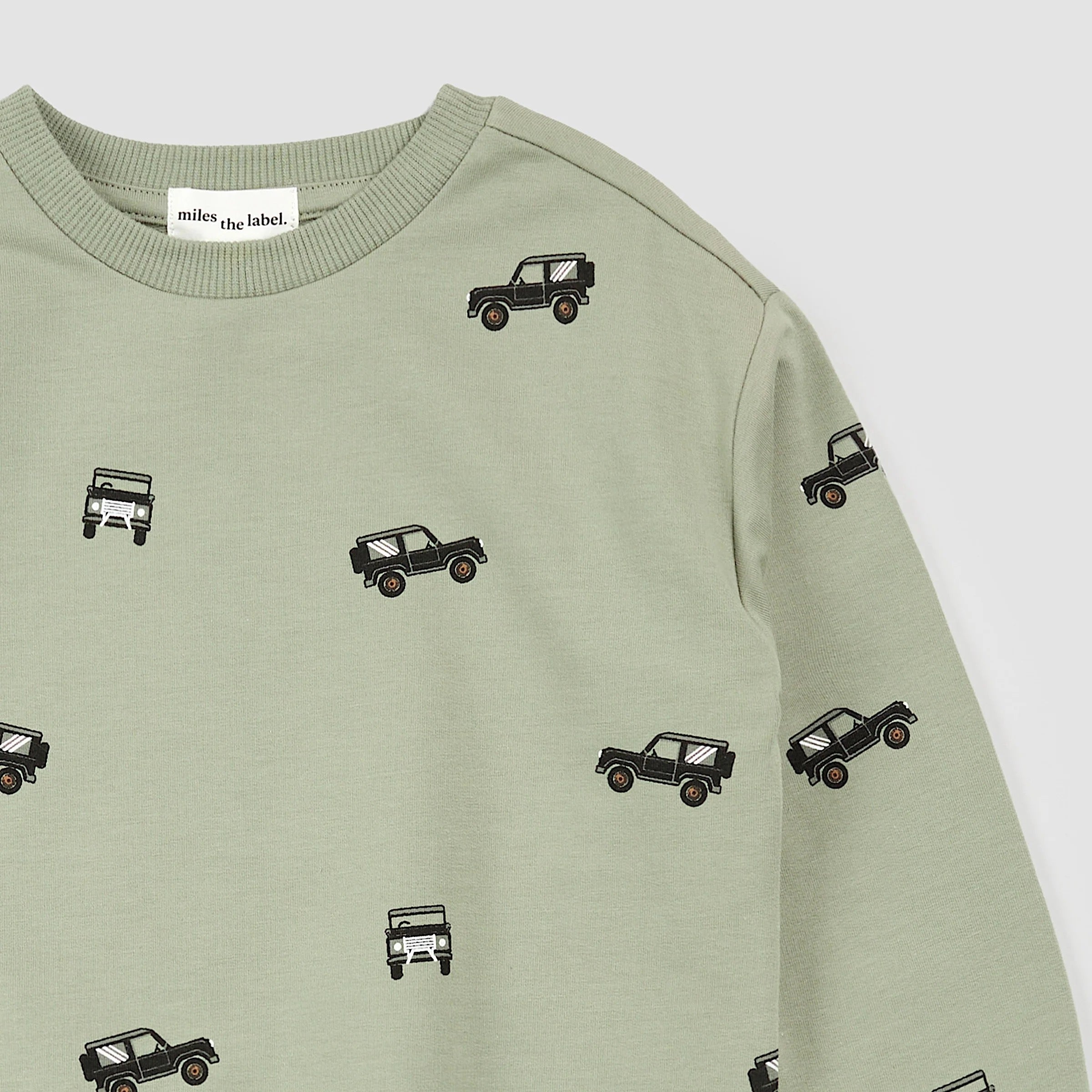 Off Roading Print on Sage Sweatshirt