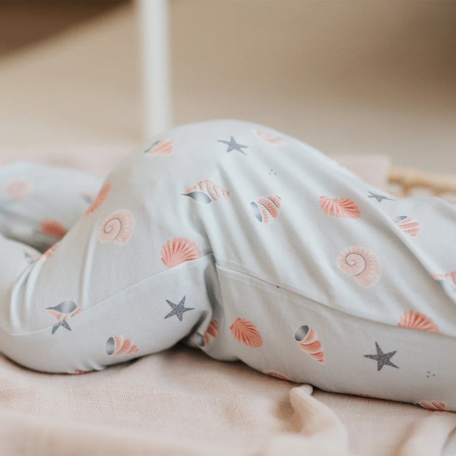 Shells Print on Powder Blue Sleeper