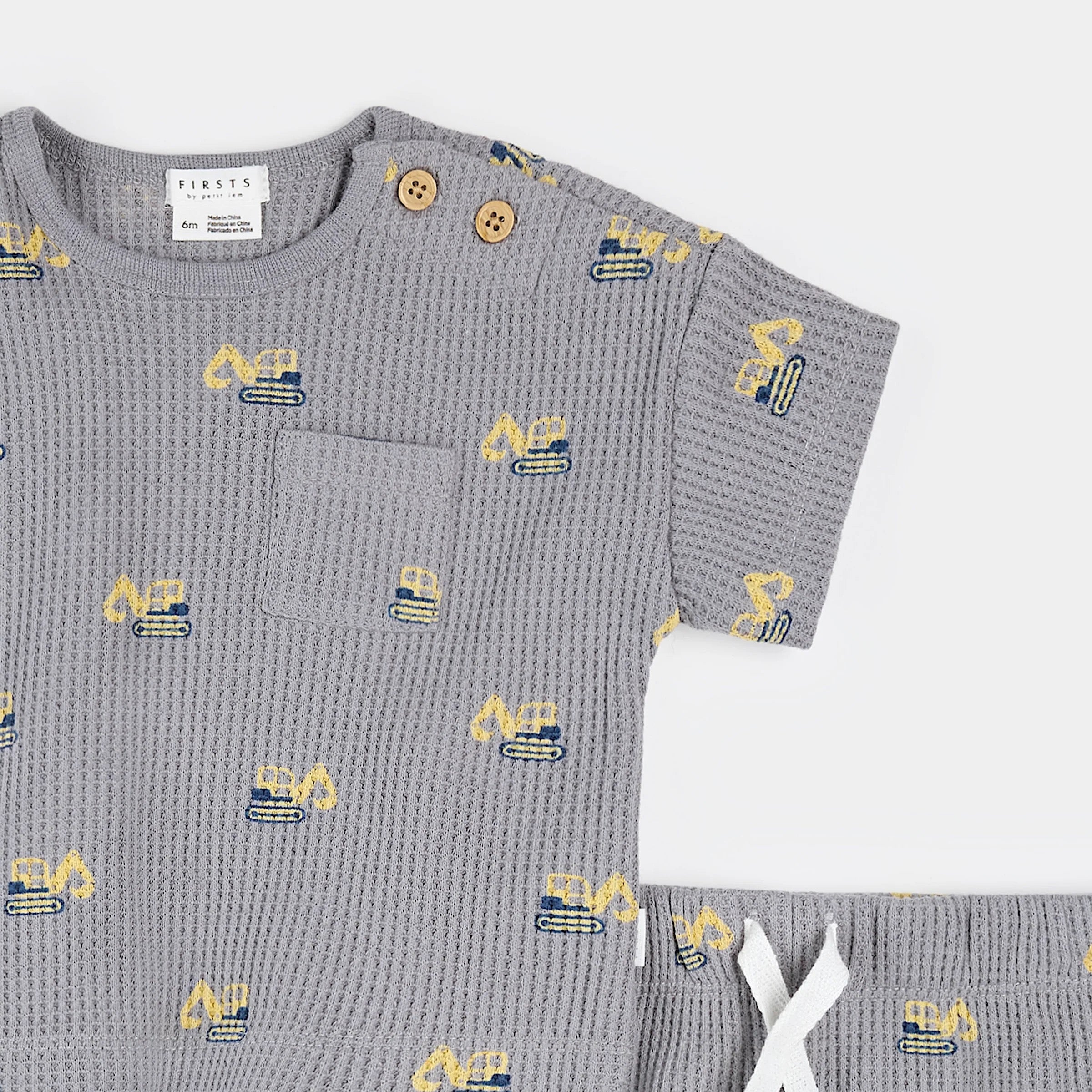 Diggers Print on Cement Short Set