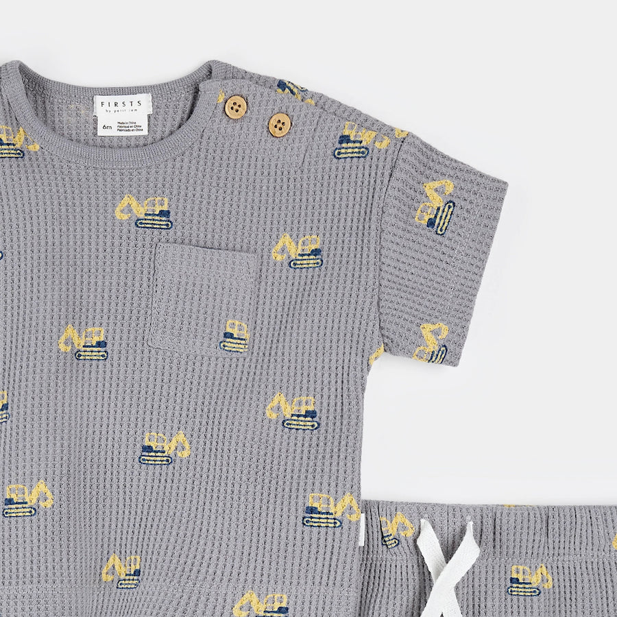 Diggers Print on Cement Short Set