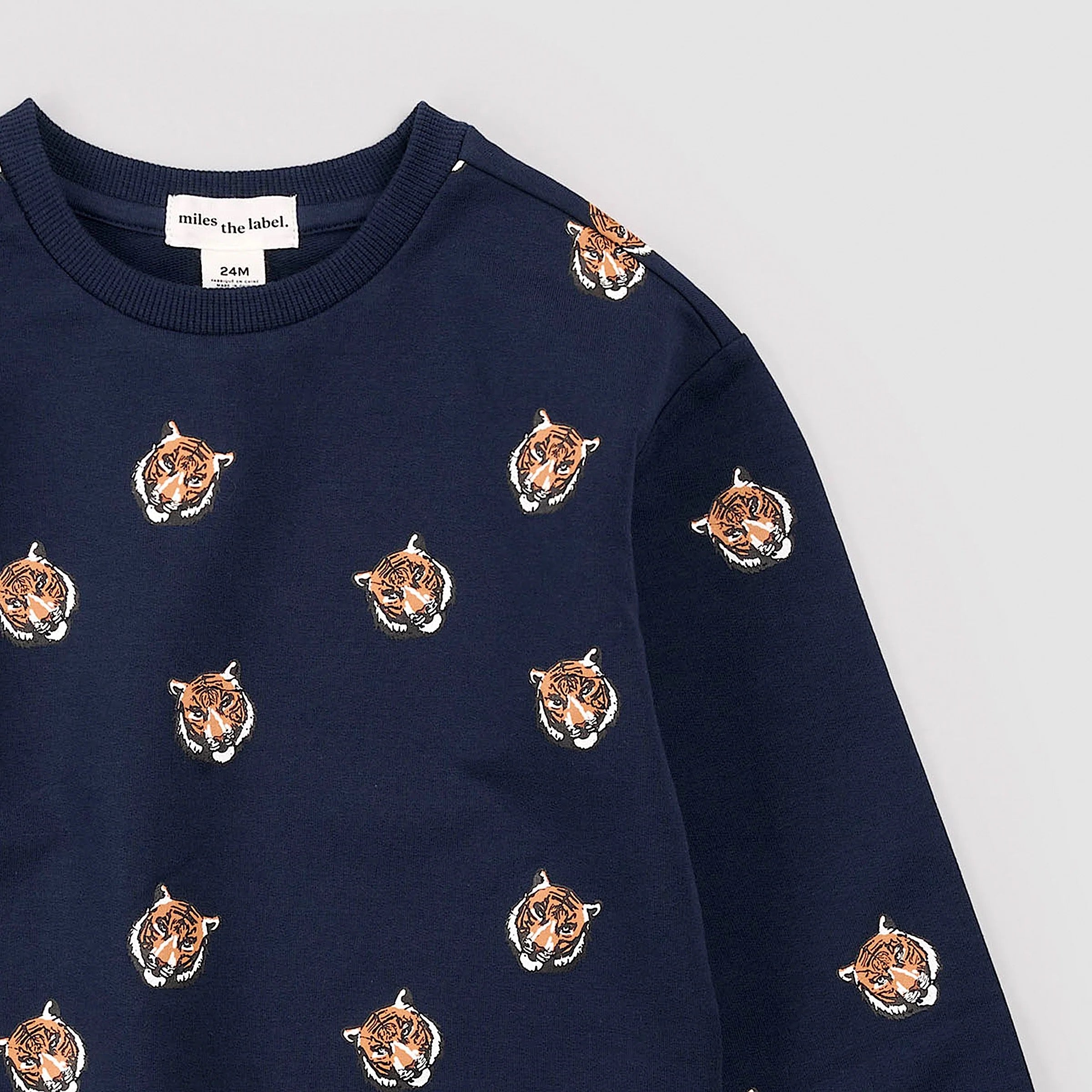 Go Tigers Print on Blue Sweatshirt