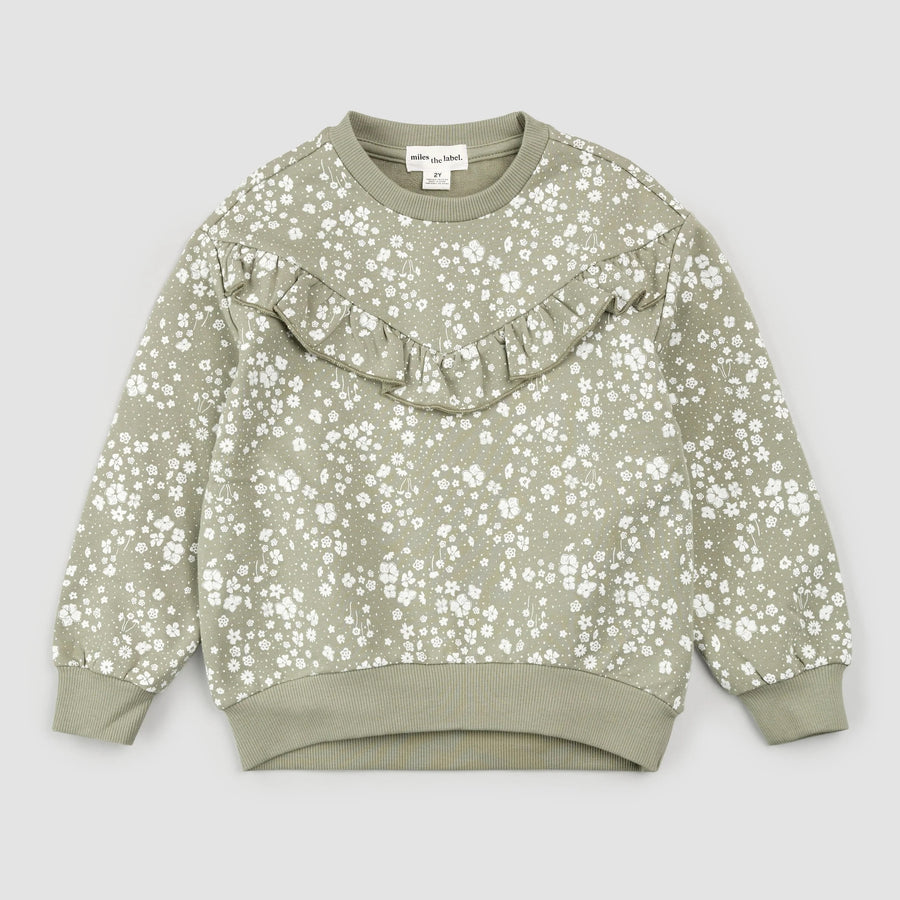 Floral Print on Sage Sweatshirt