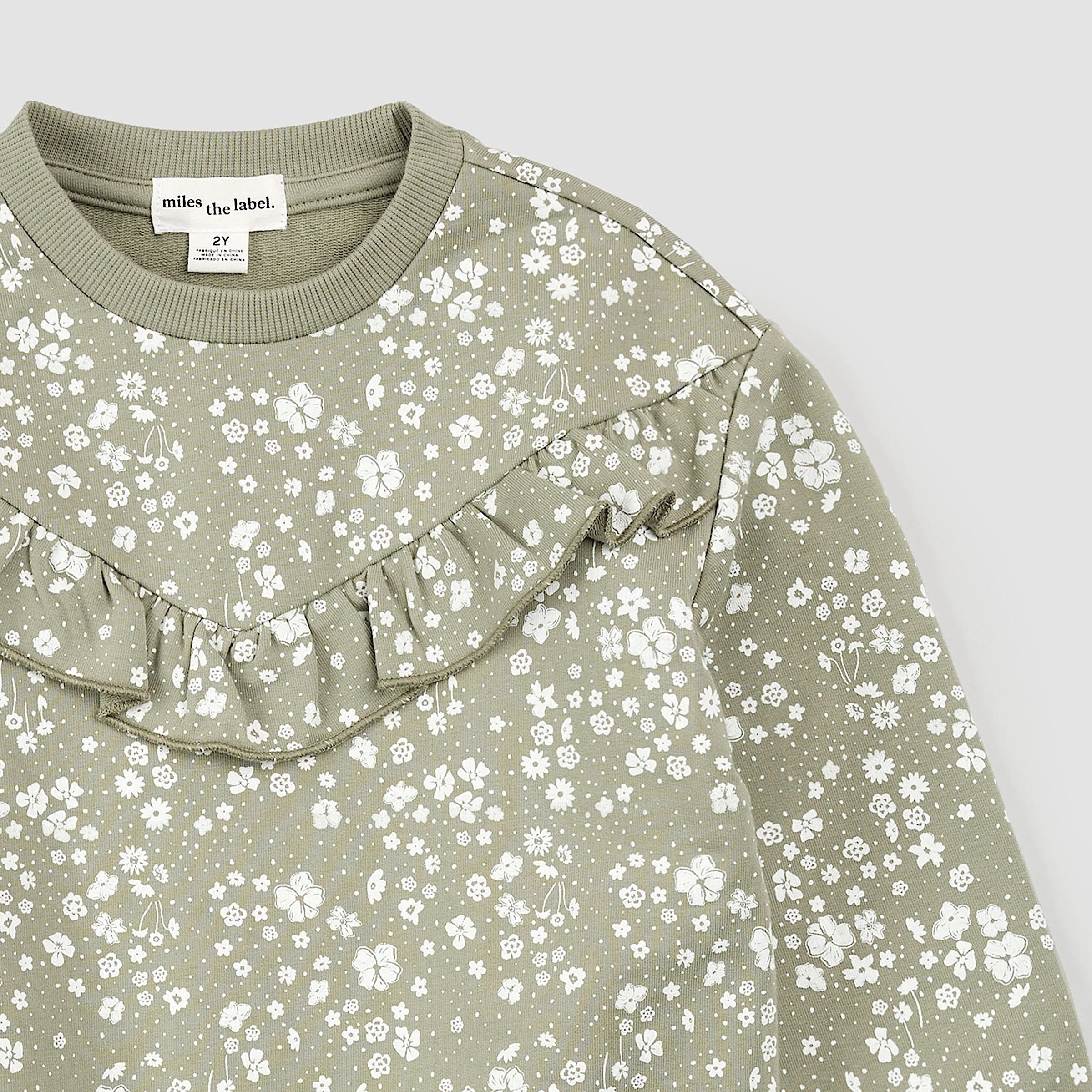 Floral Print on Sage Sweatshirt