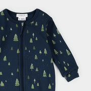 Trees Print on Navy Sleeper