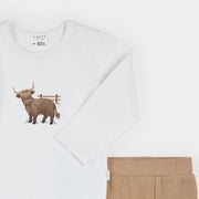 Highland Cow 2pc LunaKnit Bodysuit Set