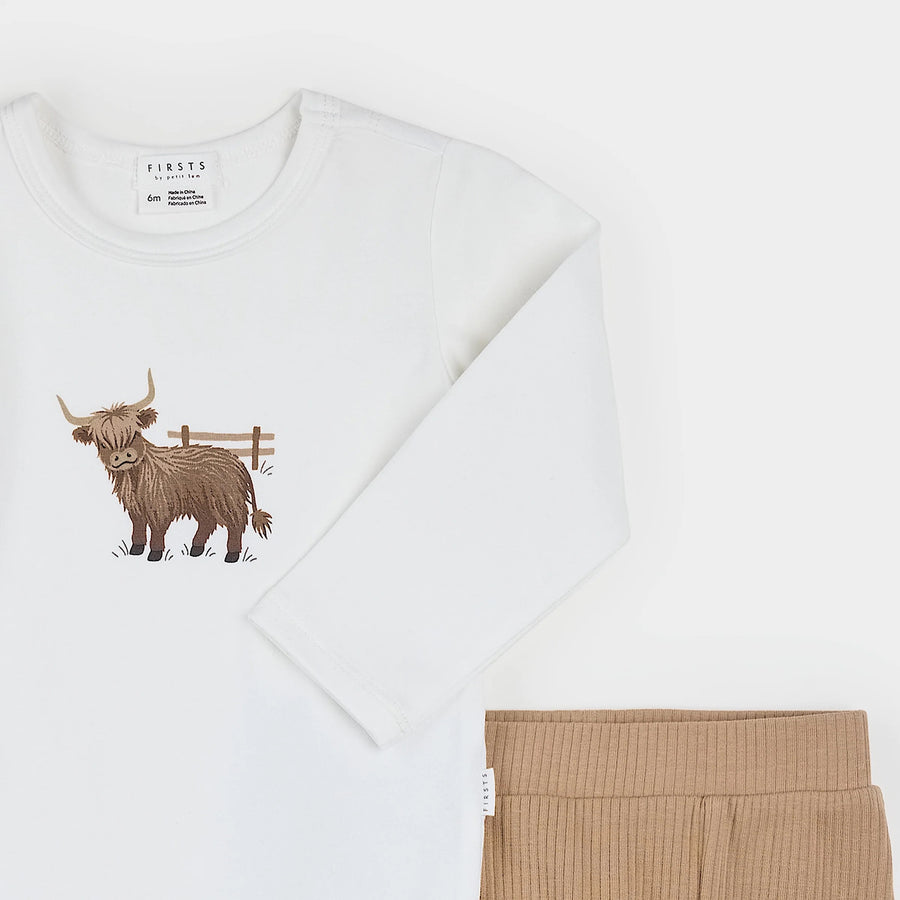 Highland Cow 2pc LunaKnit Bodysuit Set