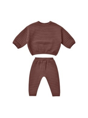 Quilted Sweater + Pant Set Plum