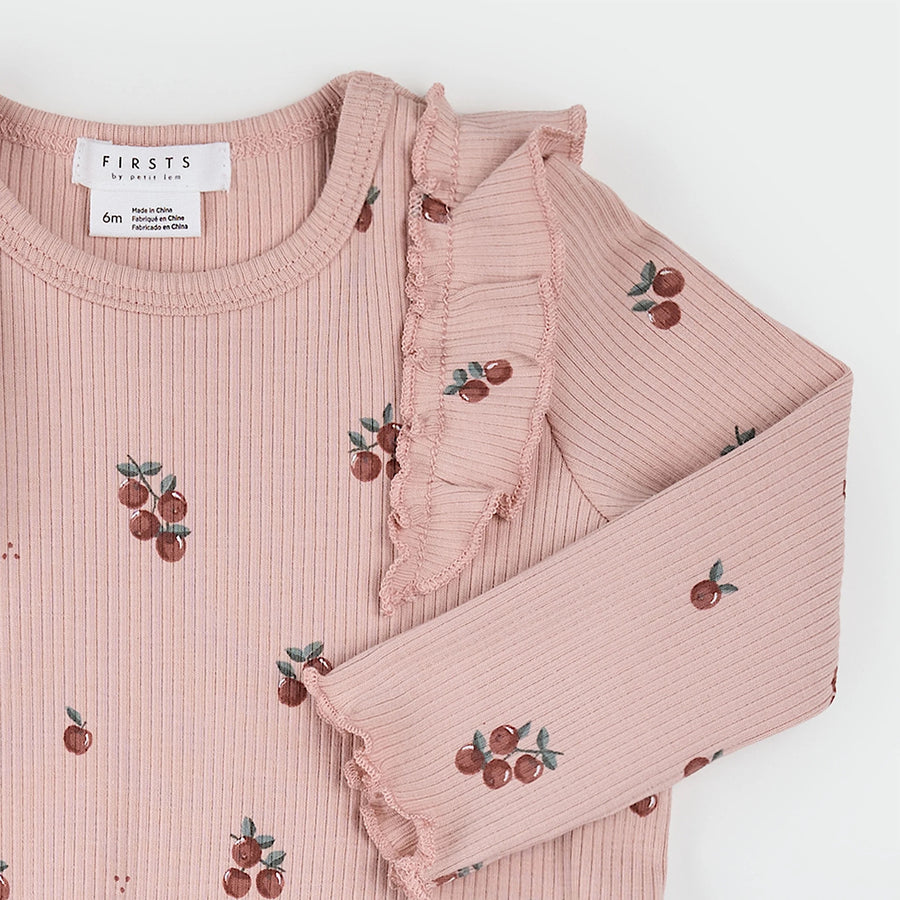 Little Apples Print on Flared Legging Set