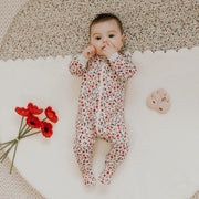 Poppy Floral Print on Beige Sleeper