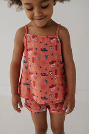 American Cowgirl Gauze Tank Short Set