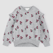 Roses Print on Heather Grey Sweatshirt