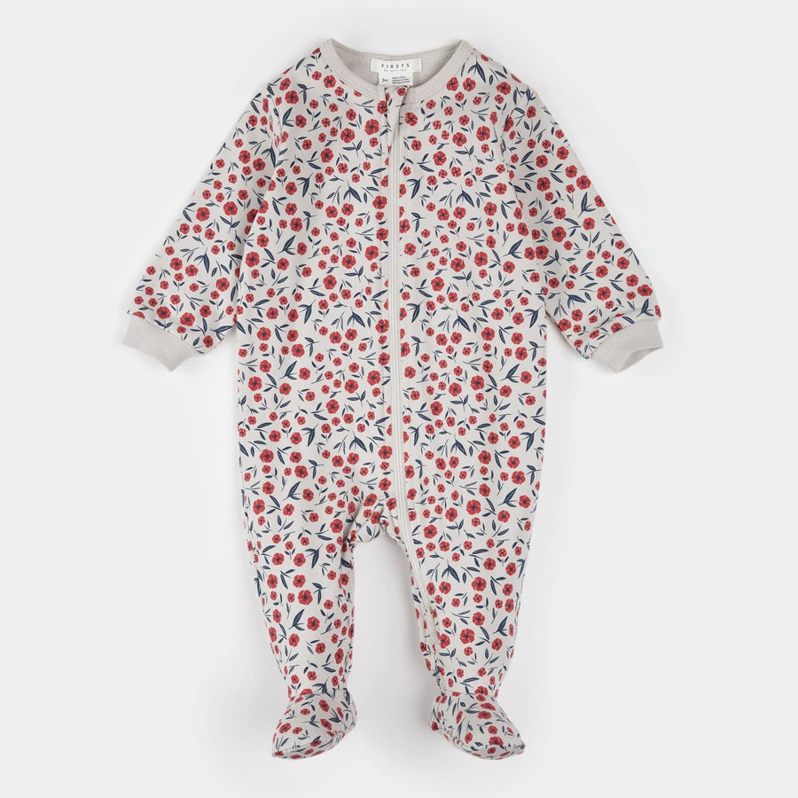 Poppy Floral Print on Beige Sleeper